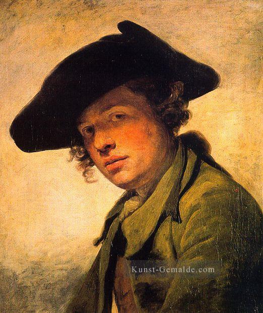 Ein junger Mann in einem Hut Porträt Jean Baptiste Greuze Ölgemälde